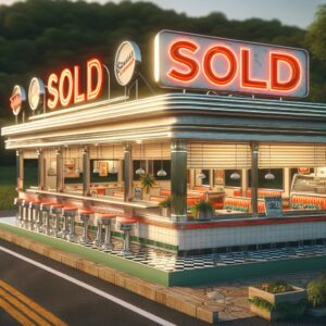 "Sold sign on vintage diner"