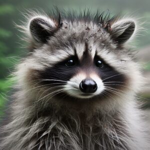 Raccoon with distemper symptoms