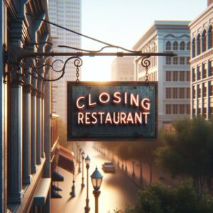 Closing restaurant sign, Shreveport