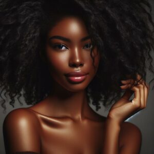 "Black woman showcasing natural hair"