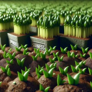 Spring sprouts symbolizing new businesses