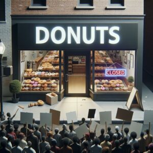 Closed donut shop controversy