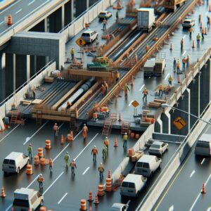 Bridge construction, lane closures