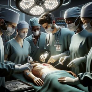 Emergency surgery after shooting