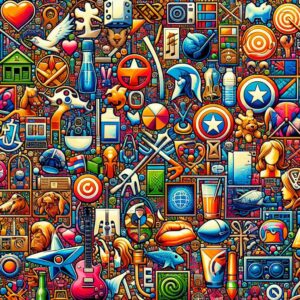 Pop culture-themed colorful canvas