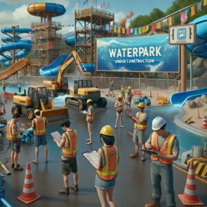 Construction at waterpark entrance