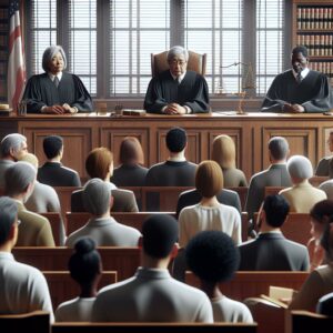 Jury selection in courtroom