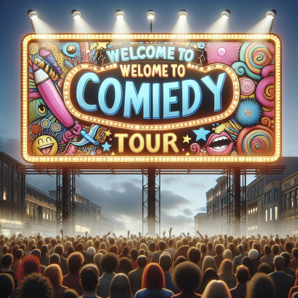 "Comedy tour welcome billboard"