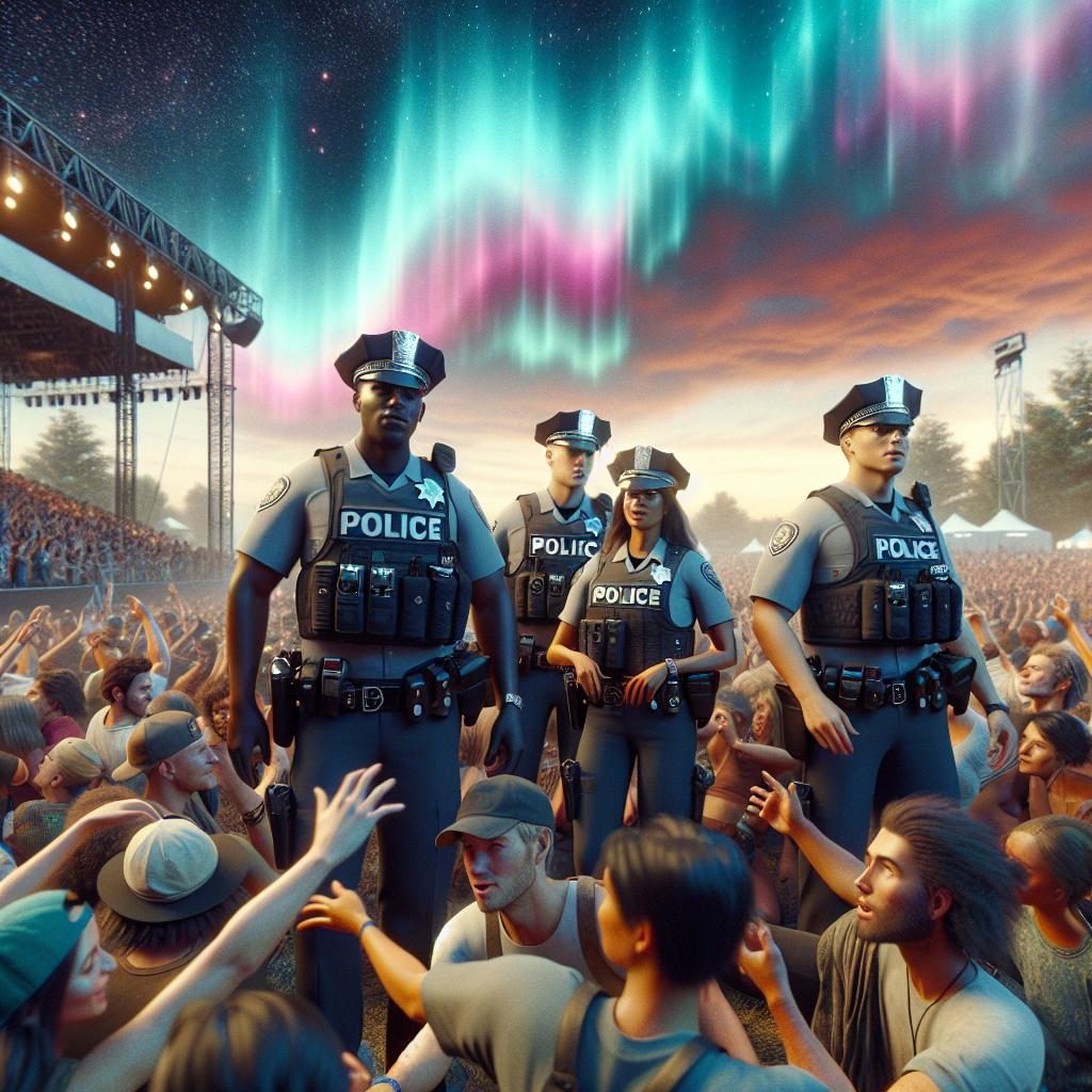 Police securing music festival