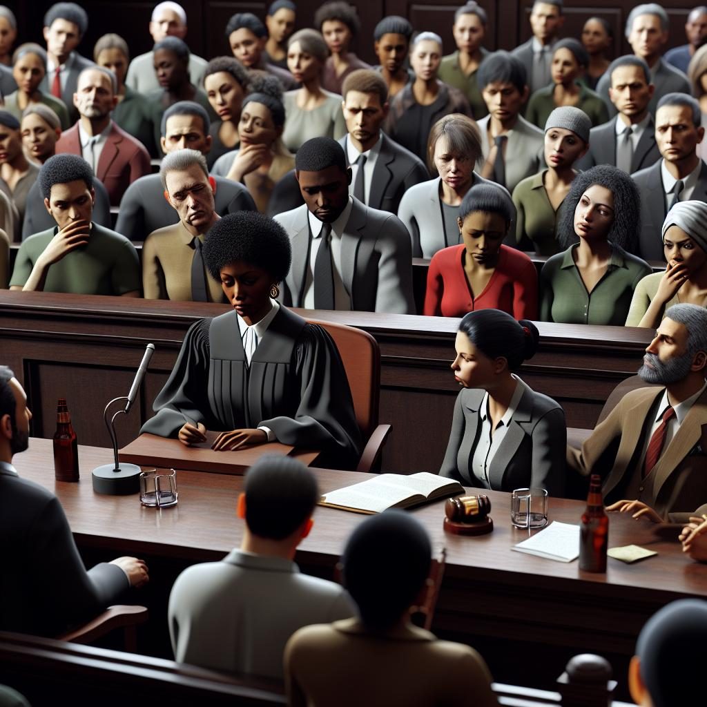 Murder trial courtroom scene