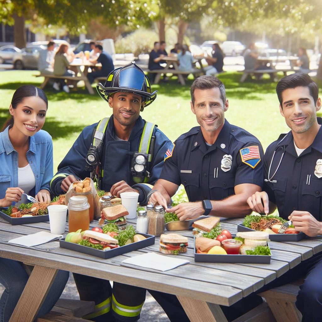 First responders enjoying luncheon