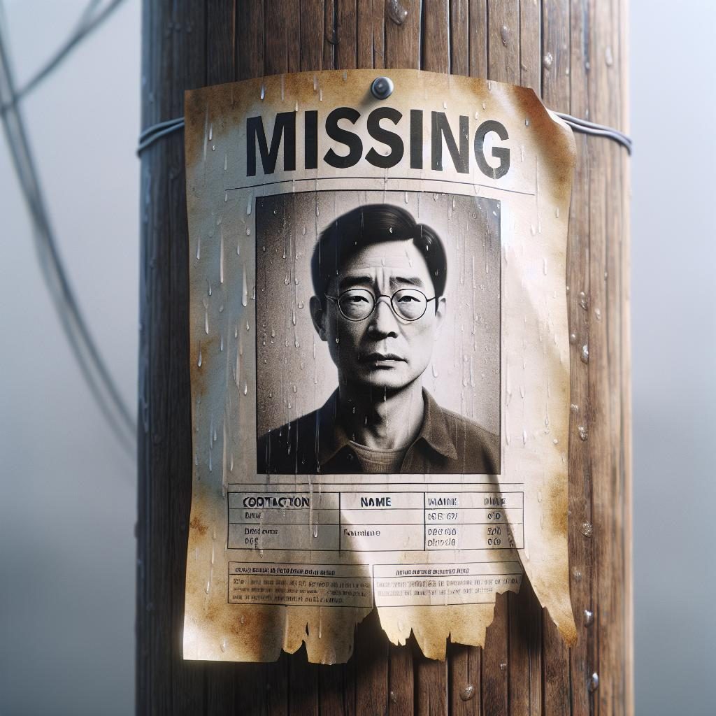 Missing man poster illustration