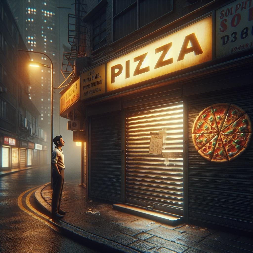 "Closed pizza shop, hopeful owner"