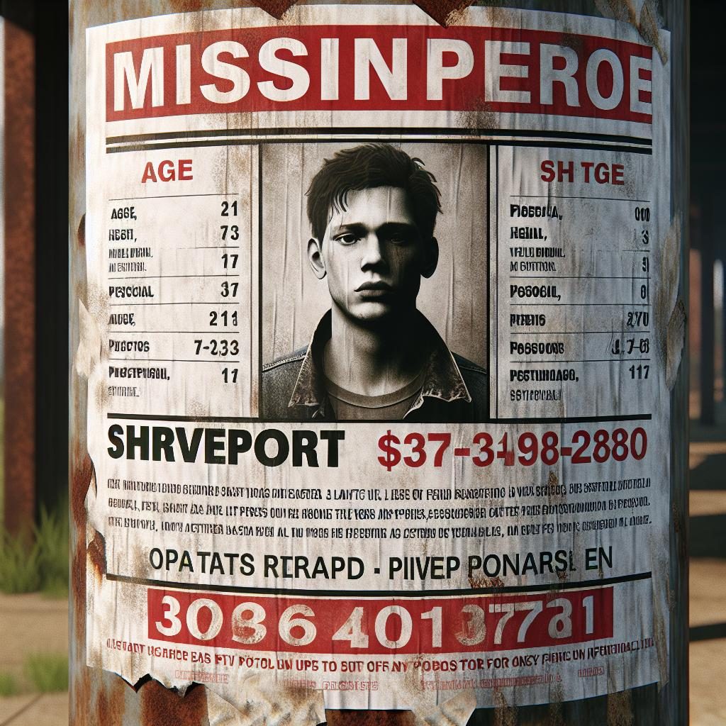 Searching Shreveport missing person poster