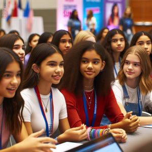 Diverse teen girls at empowerment summit