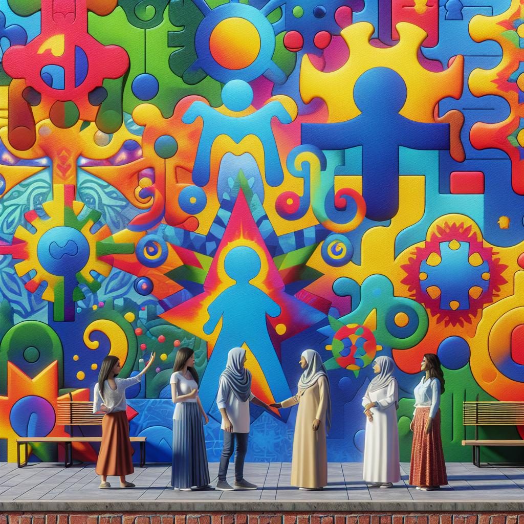 Vibrant Autism Awareness Mural