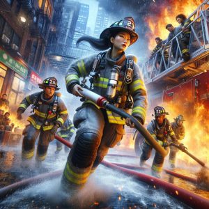 Firefighters in action