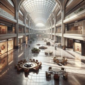 Deserted mall interior