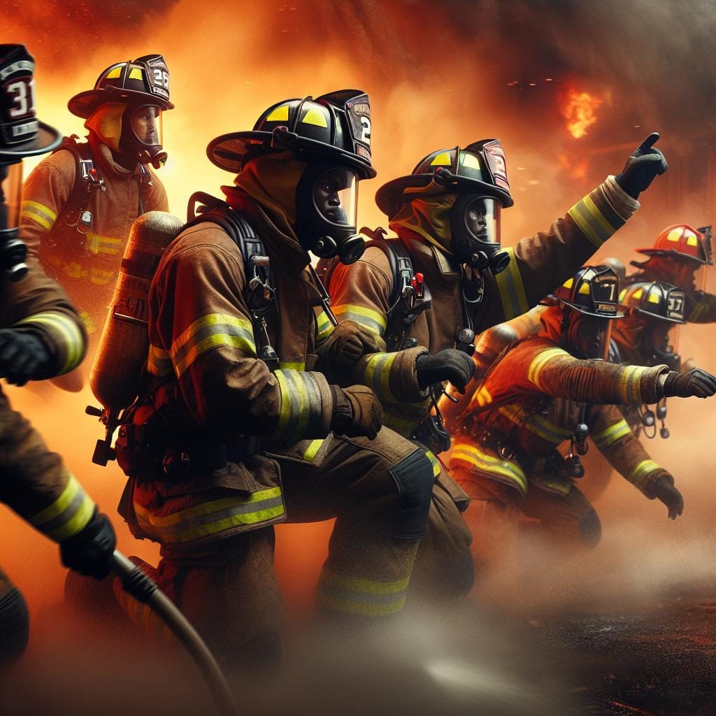 Firefighter Action Scene