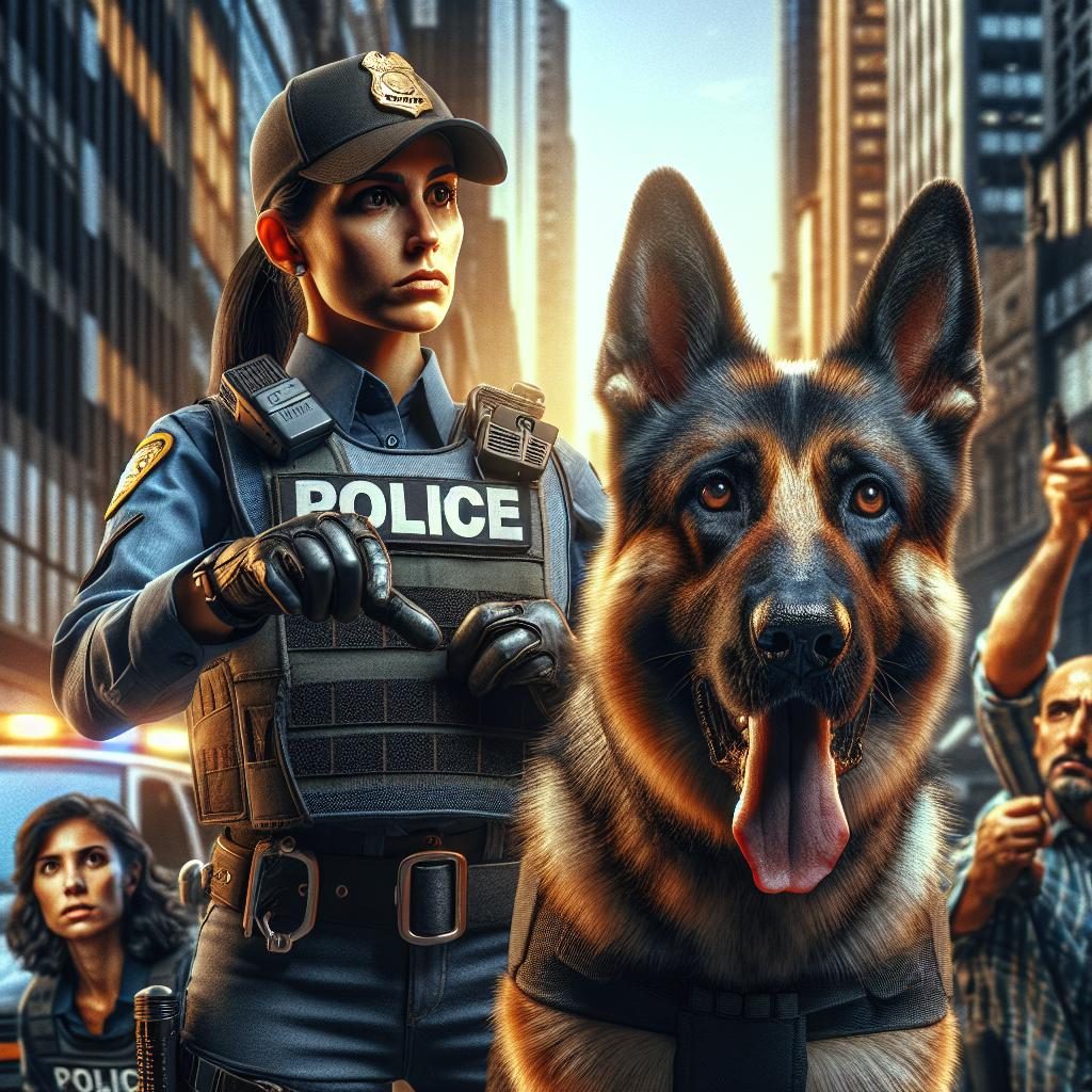 Heroic police dog