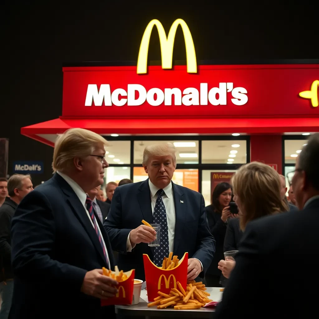 McDonald's at Center Stage as Former President Trump Serves Fries Amidst 2024 Election Buzz in Feasterville-Trevose, Pennsylvania