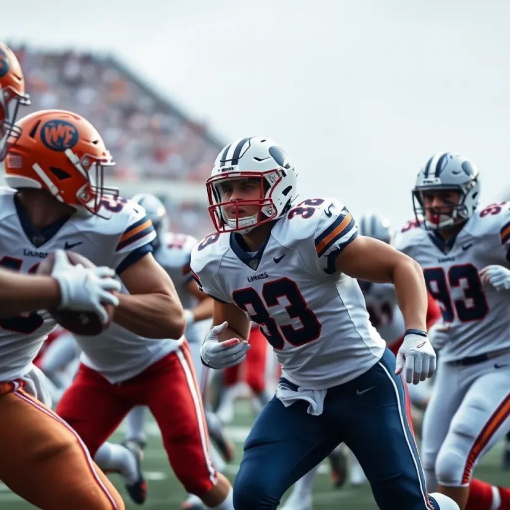 Army Black Knights football team in action during the Independence Bowl.