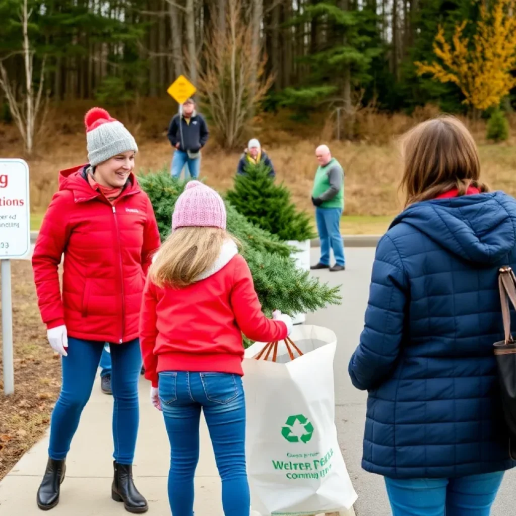 Families participating in Bossier City's Christmas tree recycling program