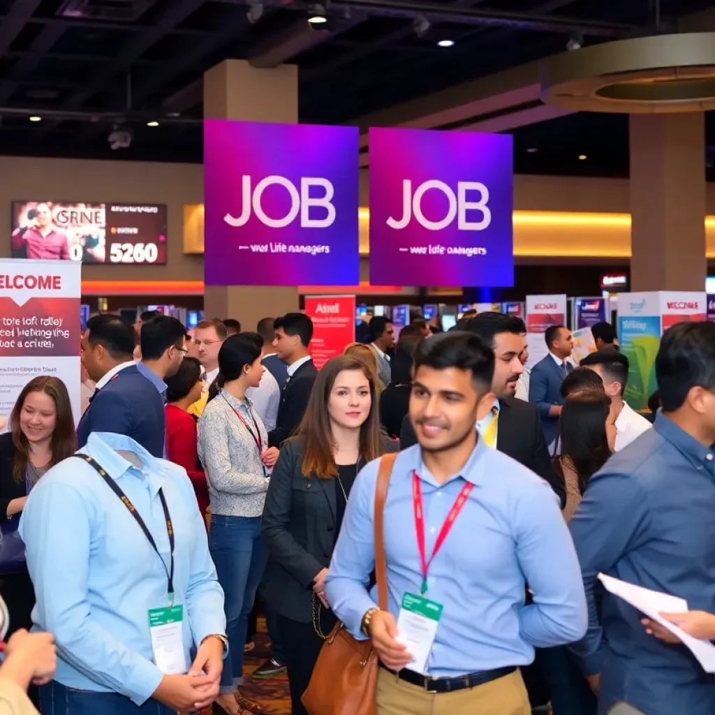 Job seekers networking at Live! Casino job fair in Shreveport