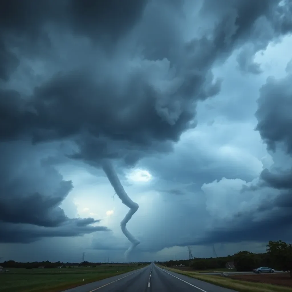 Dramatic clouds signaling severe weather in the Southern U.S.