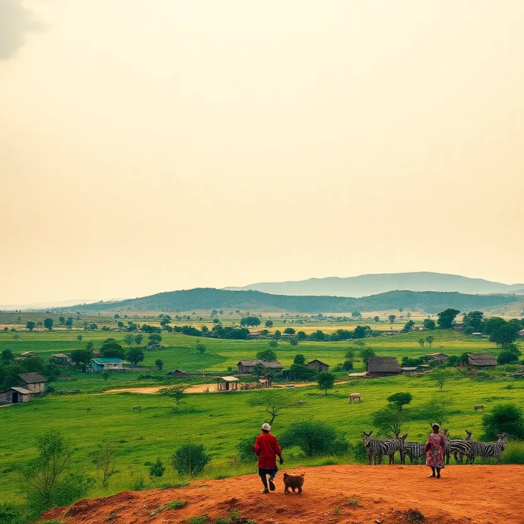 A depiction of Africa's diverse landscape symbolizing hope and progress.