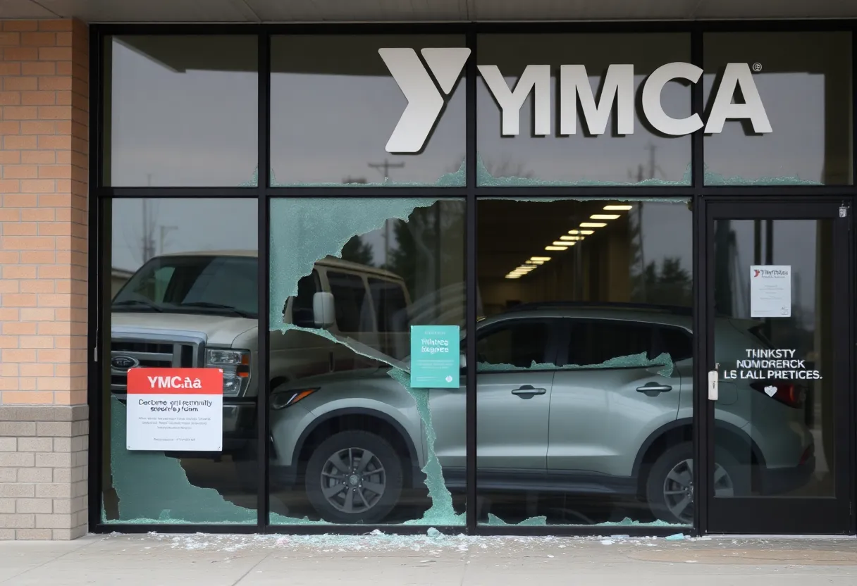 Vehicle crash at BHP YMCA in Shreveport