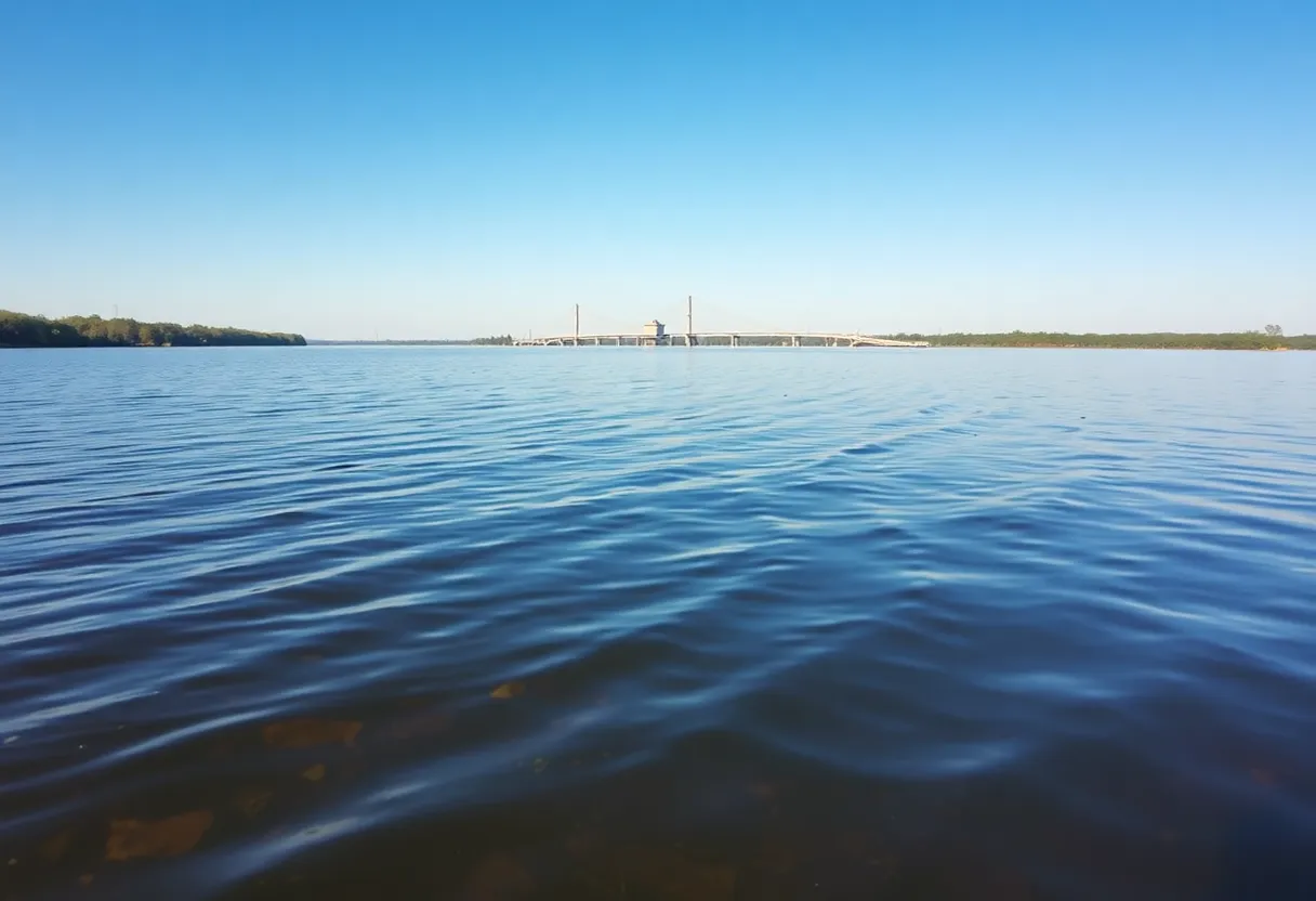 A tranquil view of Cross Lake, highlighting concerns about drinking water quality in Shreveport.