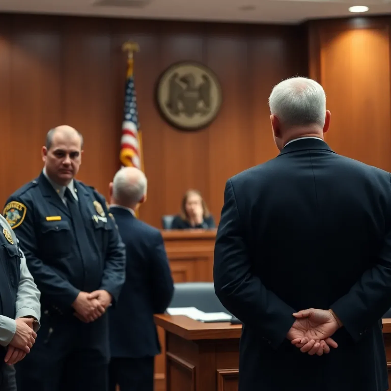 Courtroom scene during a fentanyl trafficking sentencing