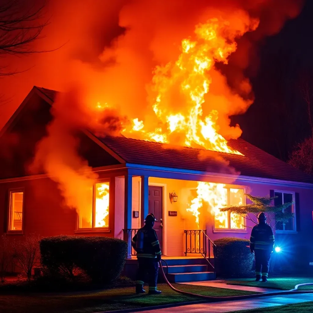 Firefighters battling a house fire in Shreveport