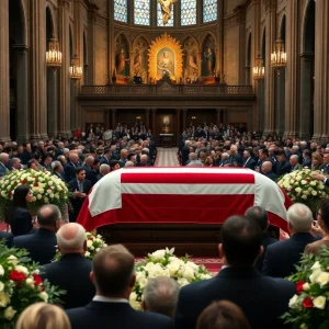 A scene from the funeral of Jimmy Carter showing the small town's historical landmarks.