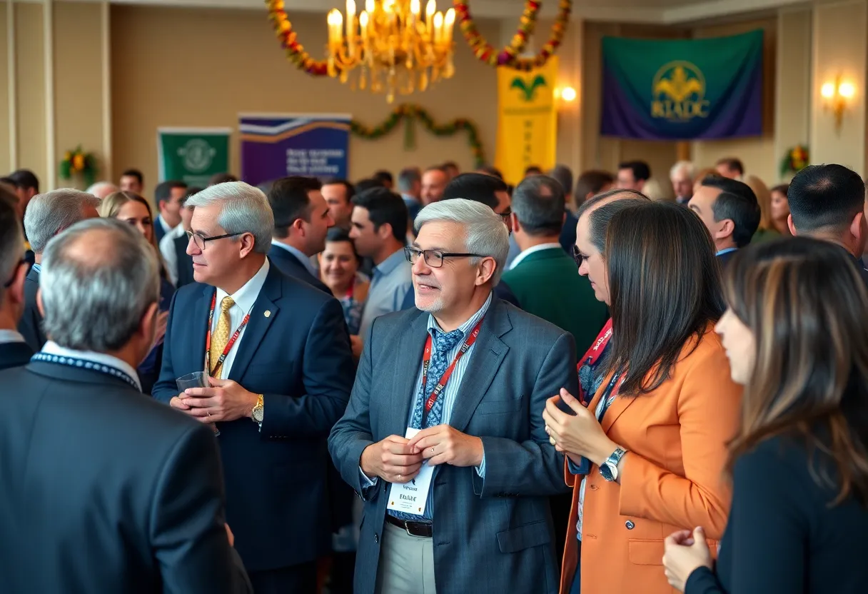 Higher education leaders networking at Washington Mardi Gras 2025