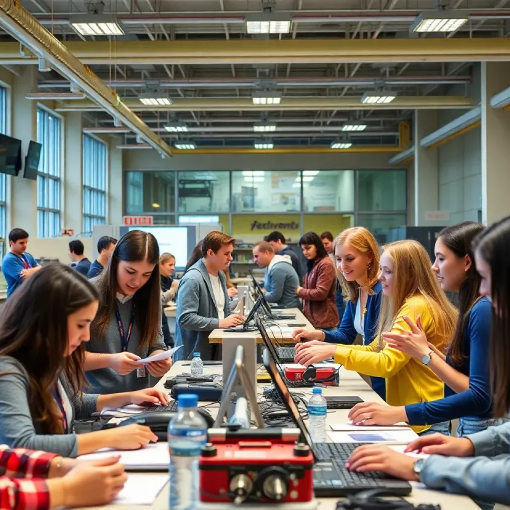 Students engaged in technical training at NLTCC