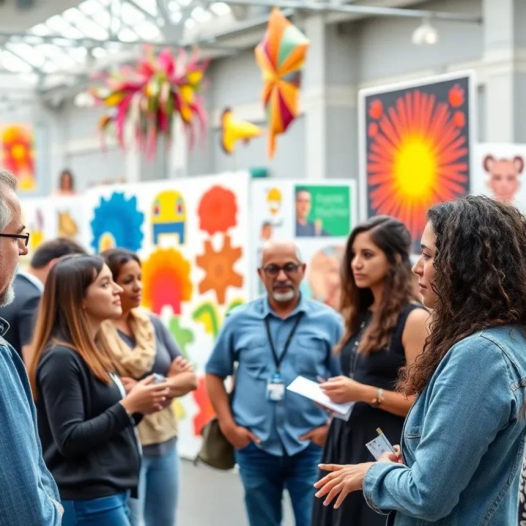 Engagement at Shreveport's Arts Festival with entrepreneurs sharing business insights.