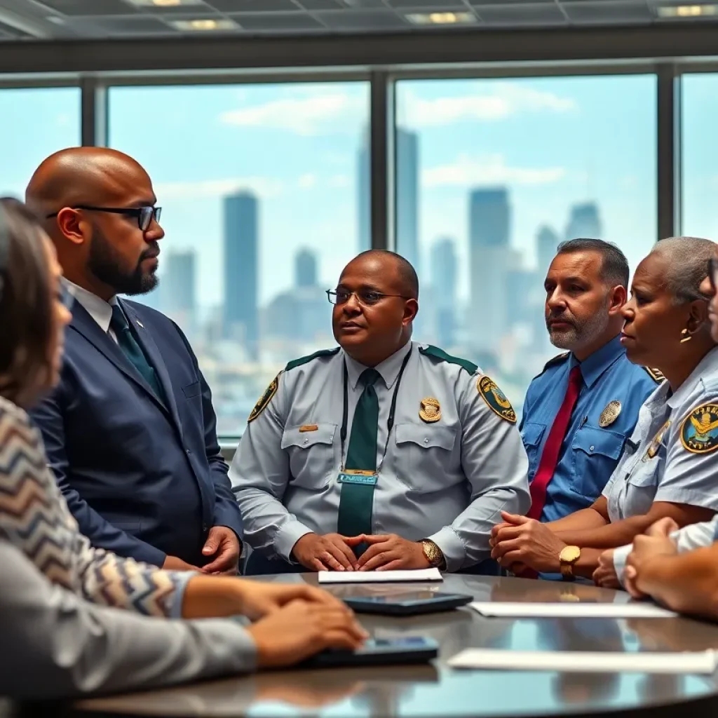 Community leaders discussing crime reduction initiatives in Shreveport.