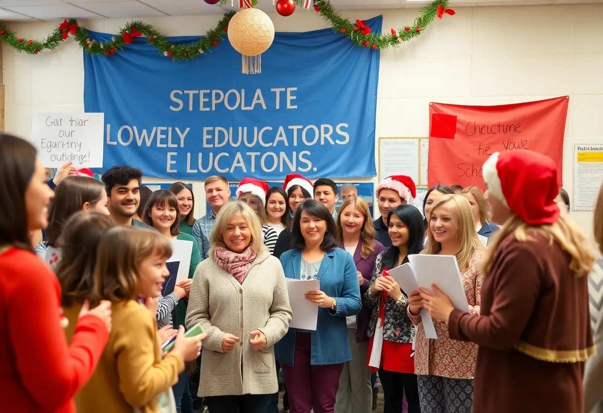 Celebration of local educators during the holiday season in Shreveport.