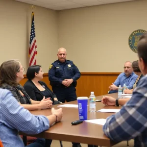 Community members gathered discussing safety in Shreveport