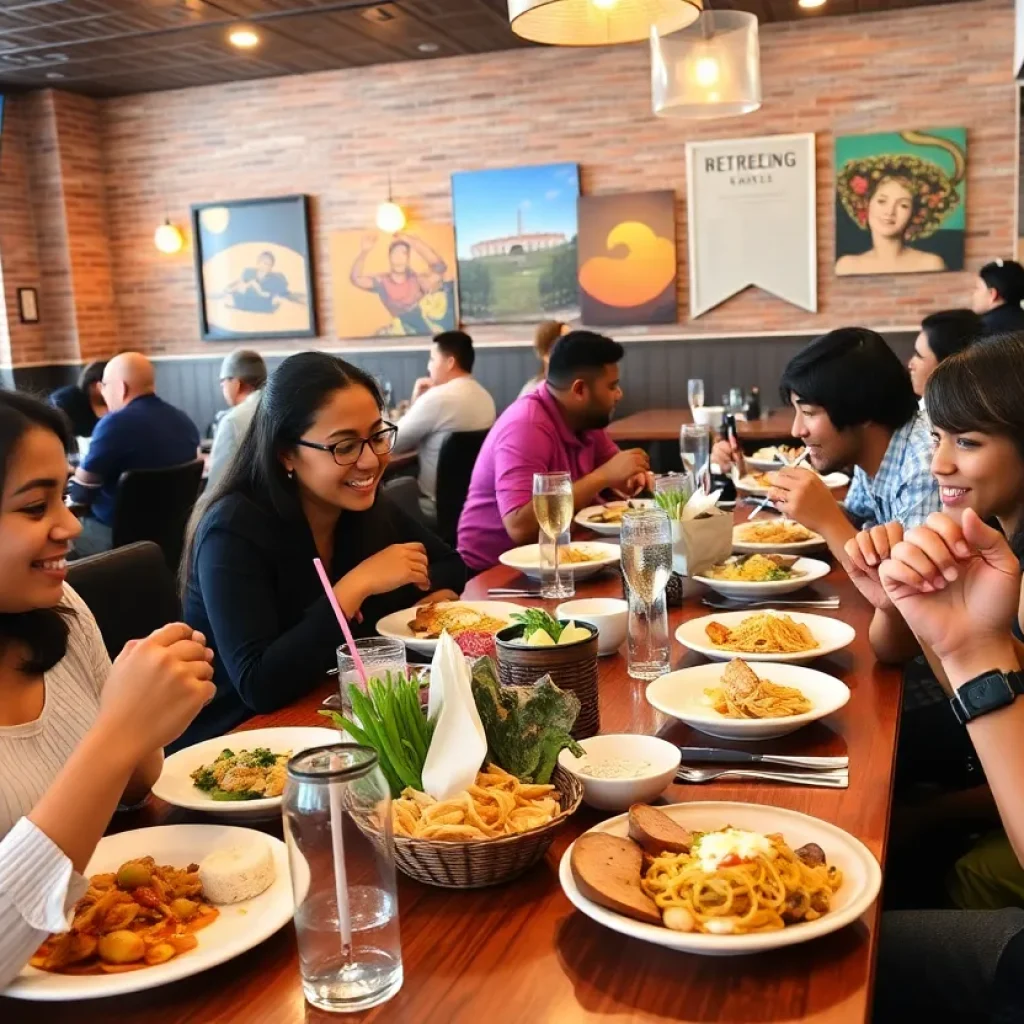 People dining at Koi Asian Fusion and Roul's Deli in Shreveport