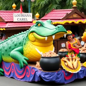 Float representing Shreveport at the 2025 Rose Parade