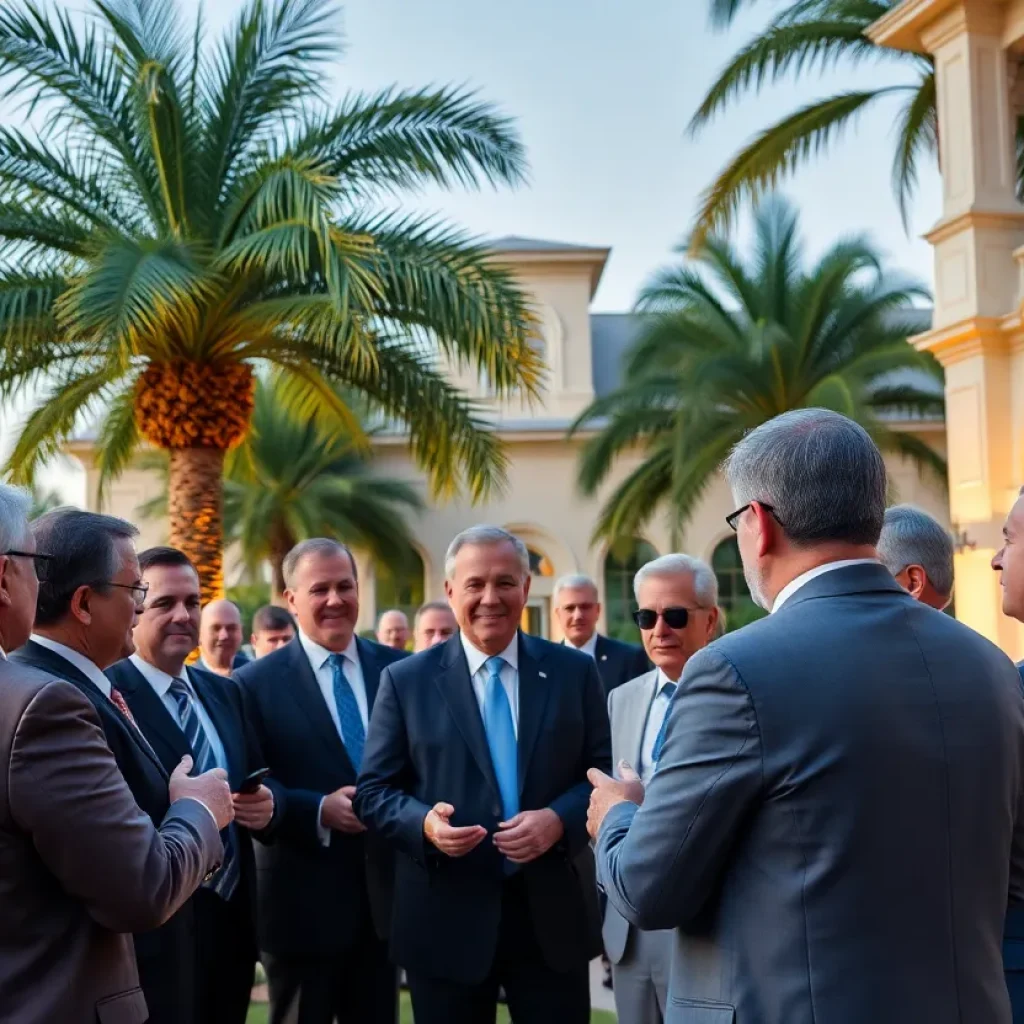 Meeting of political leaders discussing at Mar-a-Lago