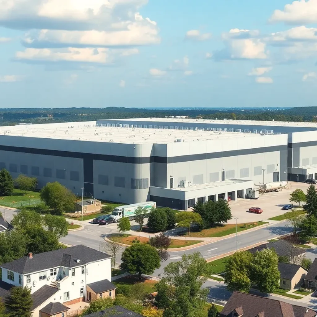 Amazon distribution center building in Slidell, Louisiana