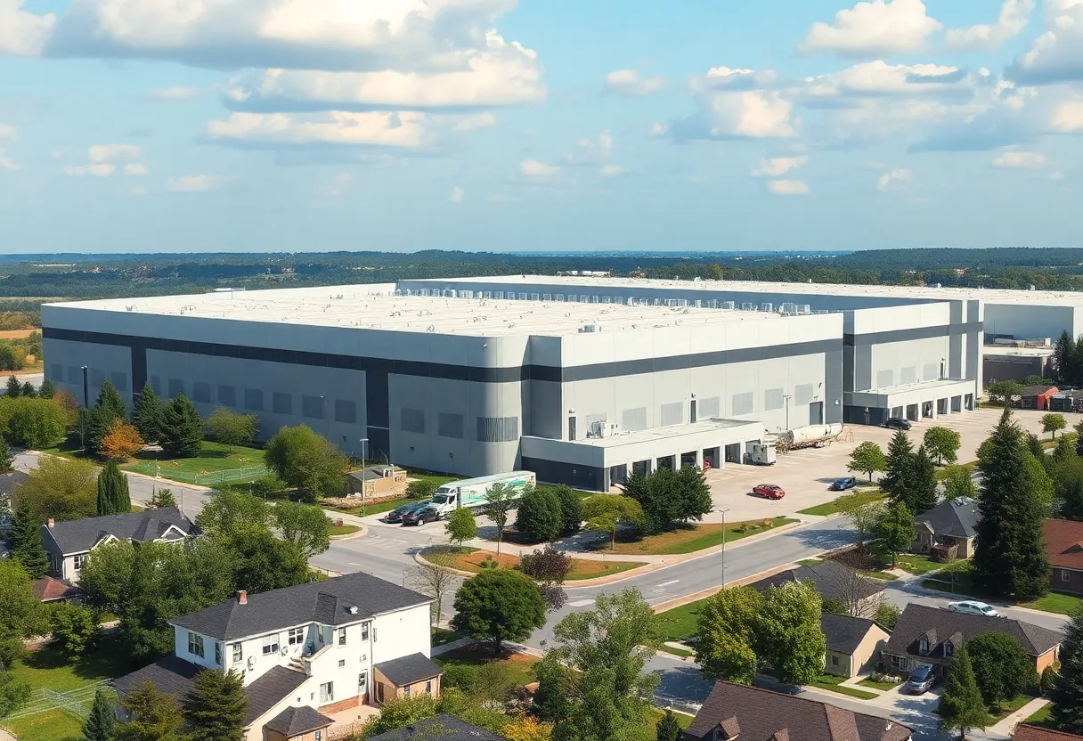 Amazon distribution center building in Slidell, Louisiana