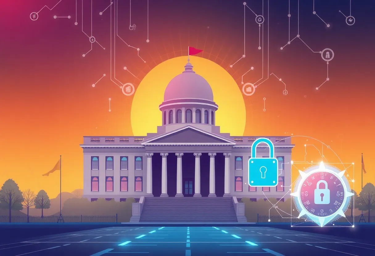 Illustration representing cybersecurity challenges in government