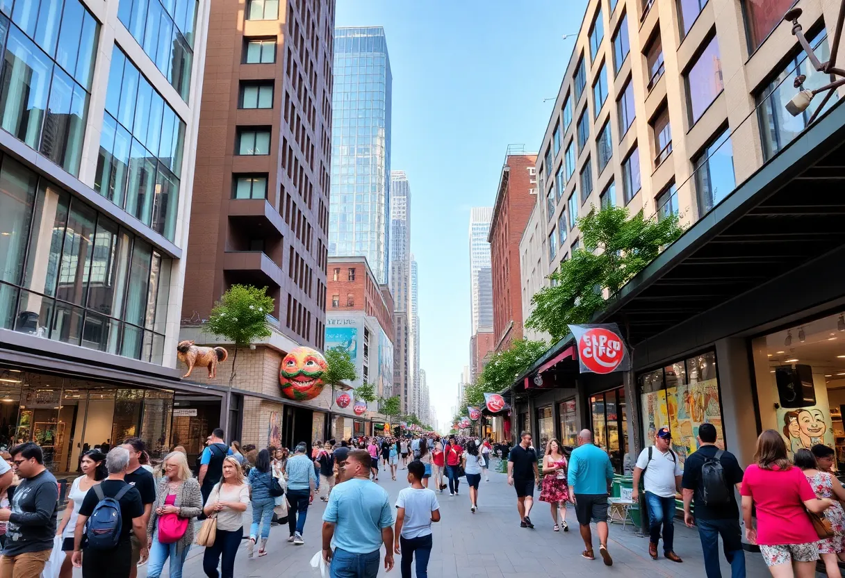 Community members engaging in downtown Shreveport activities