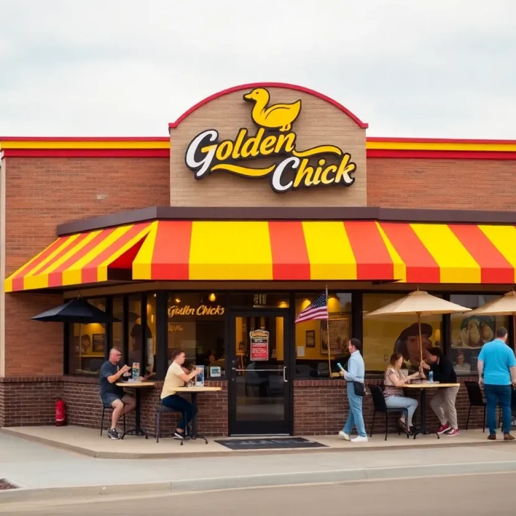 Exterior of Golden Chick restaurant in Shreveport, Louisiana