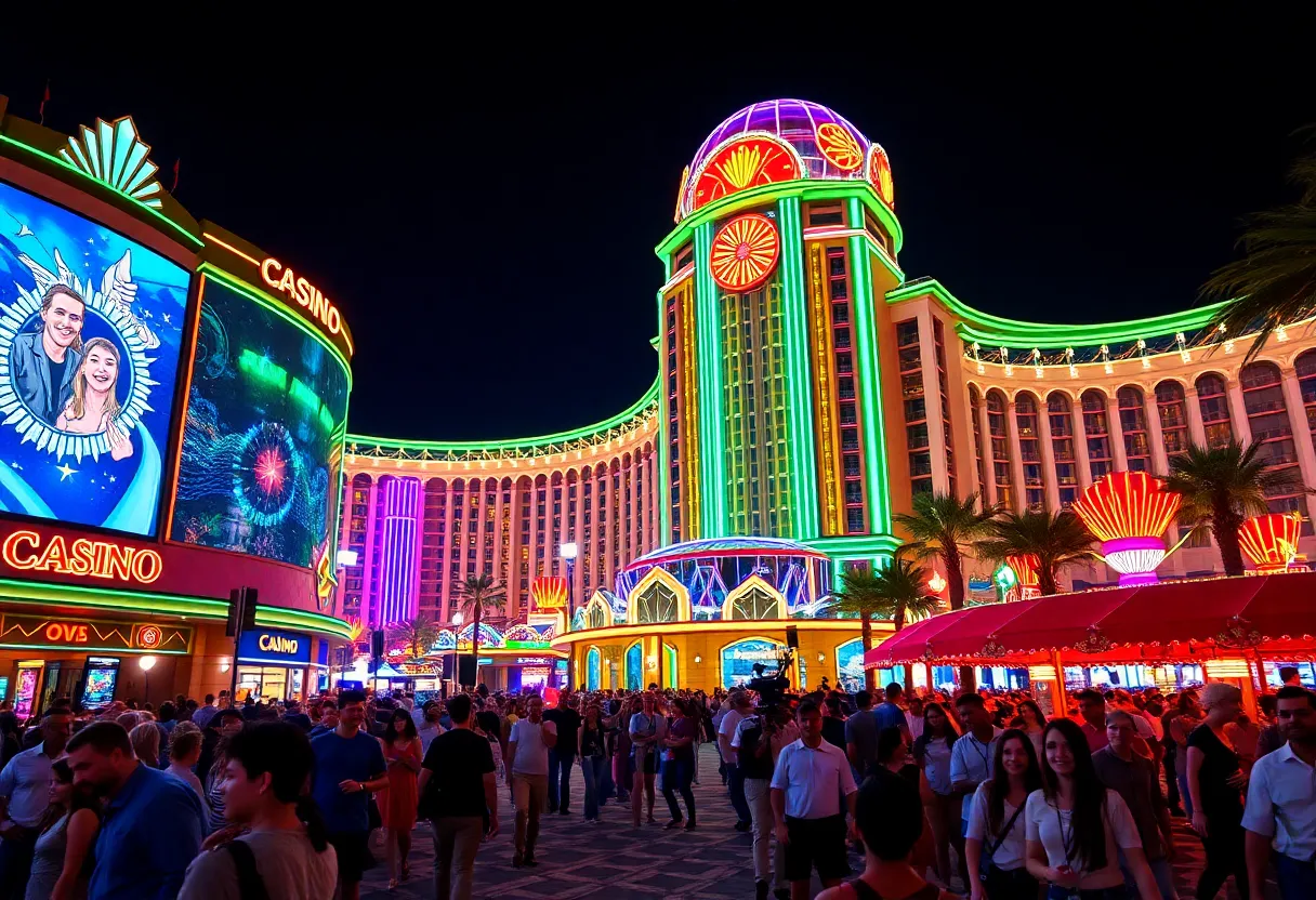 The exterior of Live! Casino & Hotel during the grand opening night